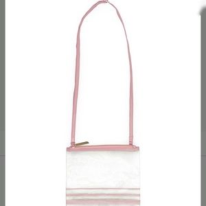 NWT Jelly Bag Pink and clear stripe cross body bag